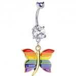 SPECIAL- Rainbow Butterfly CZ Belly