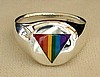 NEW- Domed St. Silver Triangle Ring