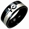 NEW-Black Steel Ring- Female