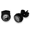 NEW- Black Steel Yin Yan Earrings