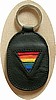 NEW- Rainbow Triangle Leather Keychain