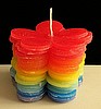 NEW- Rainbow Flower Candle Set