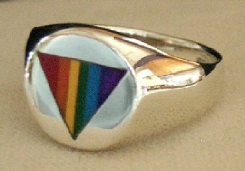 Domed St. Silver Triangle Ring