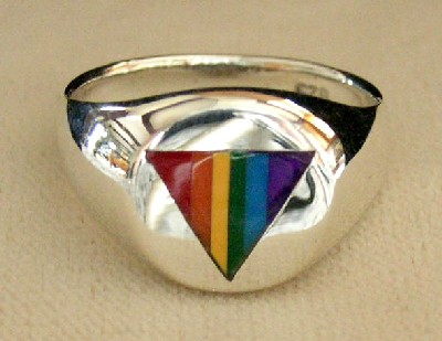 Domed St. Silver Triangle Ring