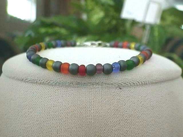 Frosted Hematite Anklet