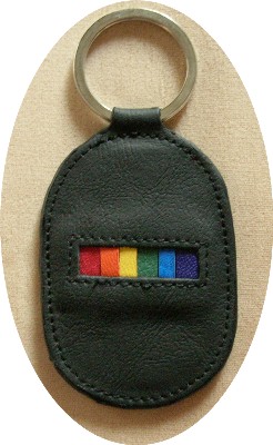 Rainbow Bar Leather Keychain