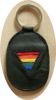 Rainbow Triangle Leather Keychain