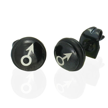 Black Steel Male Earring