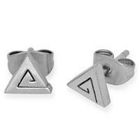 Steel Triangle Earrings