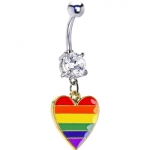 SPECIAL- Rainbow Heart CZ Belly