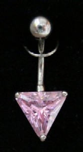 Pink Triangle CZ Belly