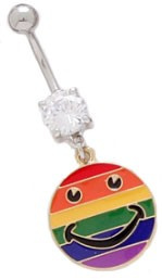 SPECIAL- Rainbow Smiley CZ Belly