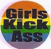 Rainbow Girls Kick Ass Button
