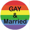 Rainbow Gay and Married Button