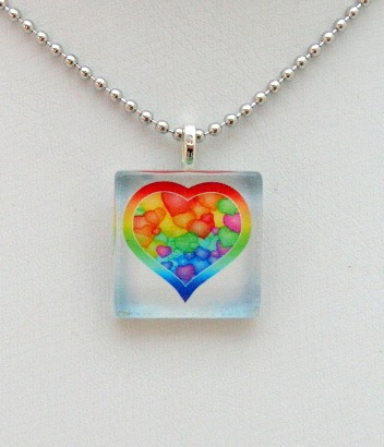 Exclusive Hearts Glass Necklace