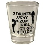 2 Drinks Away Shot Glass