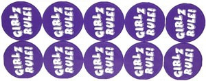 NEW- Girlz Rule! Sticker Sheet