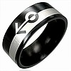 Black 2-Tone Steel Ring- Male