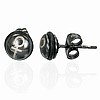 Black Steel Female Post Earrings