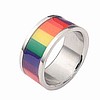Wide Steel Rainbow Ring