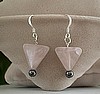 Rose Quartz Tri. Earrings