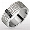 Etched Greek Steel Ring